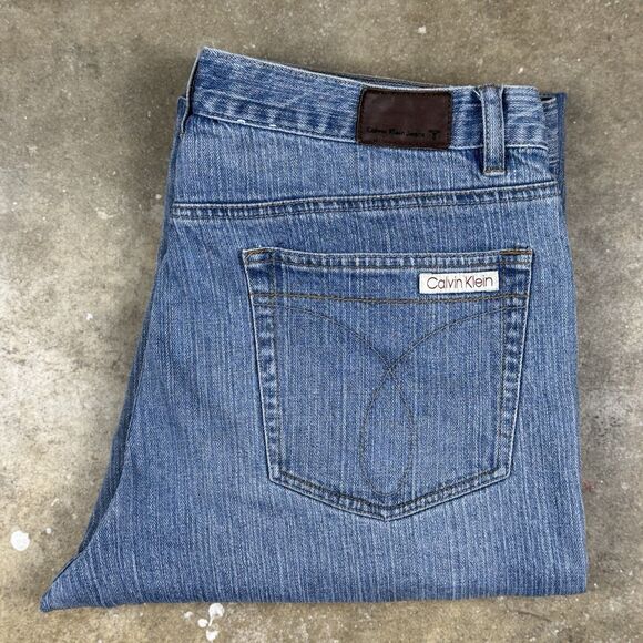Y2K Calvin Klein Jeans Bootcut Women’s‎ Size 12 Blue Denim Stretch - Picture 1 of 12